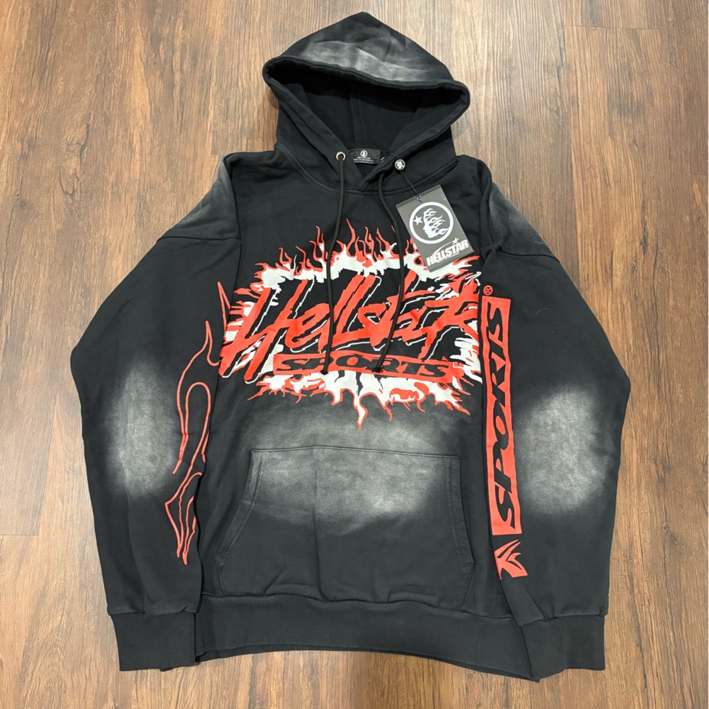 Hellstar sport red and black hoodie